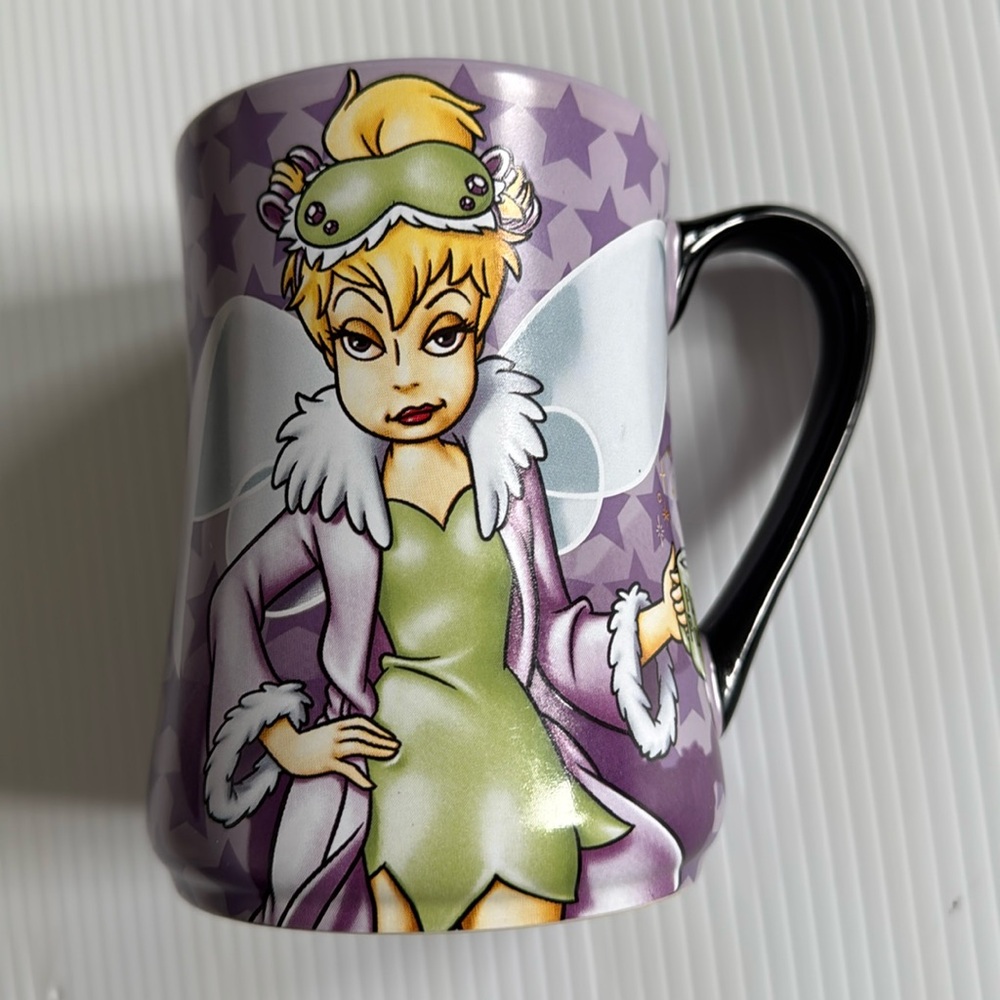 Disney, Tinkerbell “Mornings aren’t MAGICAL” Coffee Mug with Purple Stars ⭐️ 🌟